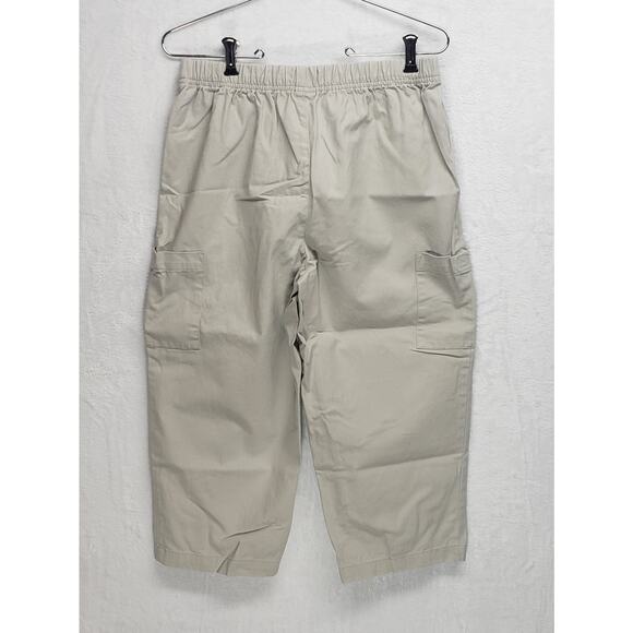 Basic Editions Vintage Denim Capri Pants Sz S Elastic Waist High Rise Pockets - Picture 2 of 9